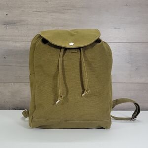 Baggu Olive Green Canvas Drawstring Backpack
